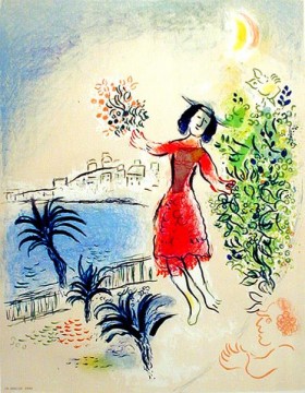 Der Zeitgenosse Marc Chagall in der Bucht von Nizza Ölgemälde